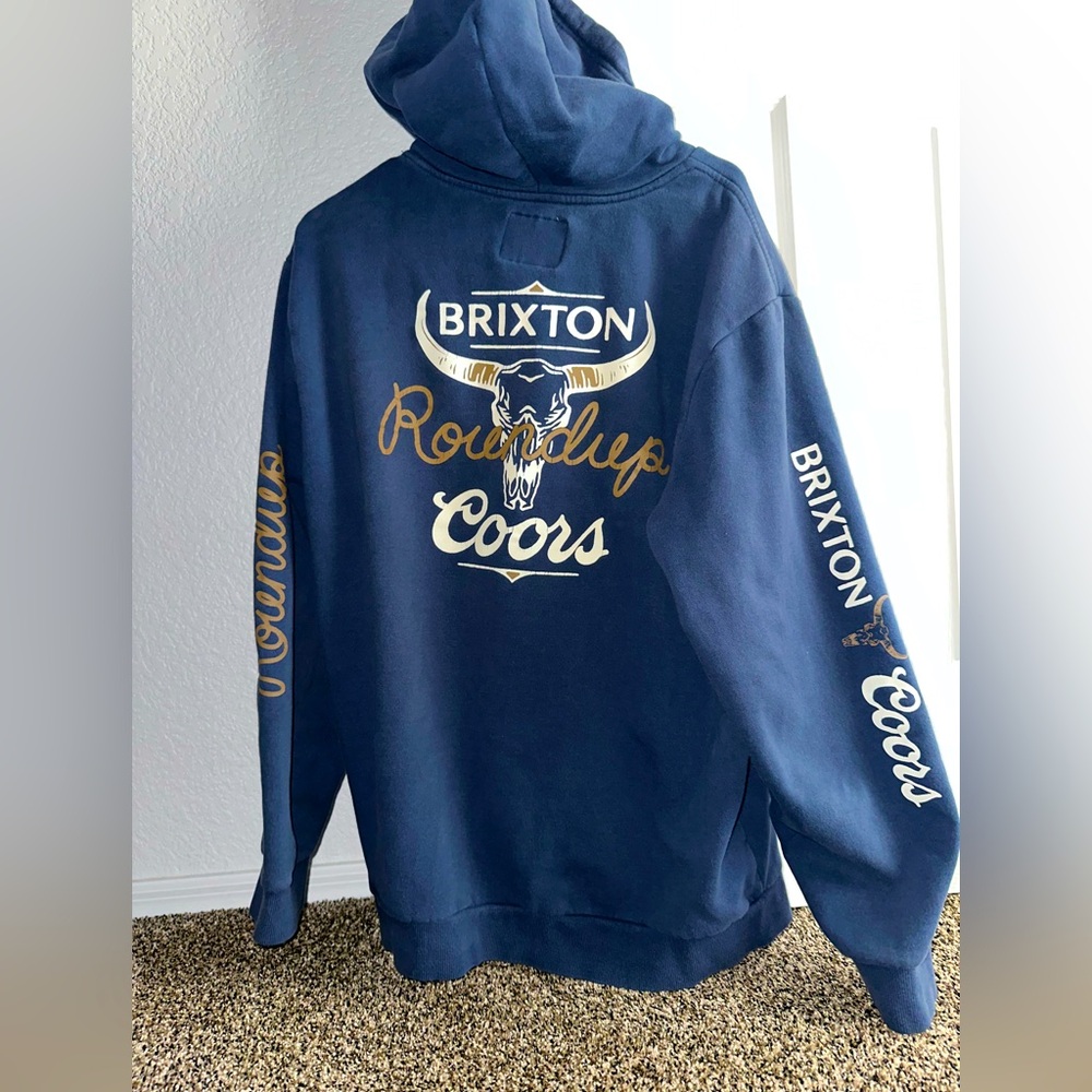 Brixton Coors Collab Men's Blue Hoodie Sweater